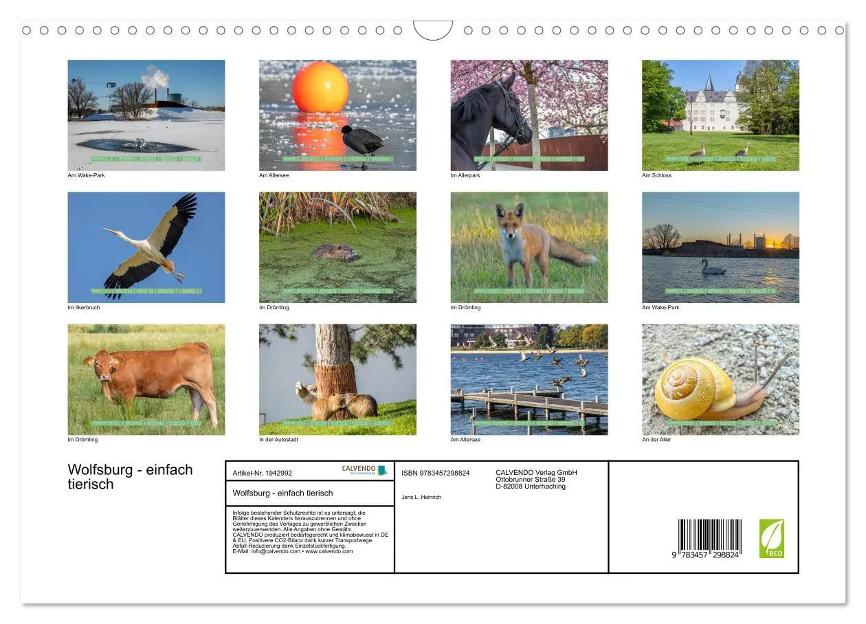 Bild: 9783457298824 | Wolfsburg - einfach tierisch (Wandkalender 2026 DIN A3 quer),...