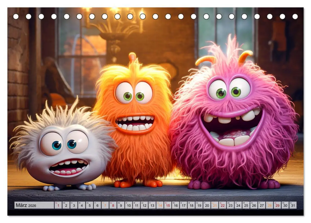 Bild: 9783457508824 | Die Welt der kleinen Monster (Tischkalender 2026 DIN A5 quer),...
