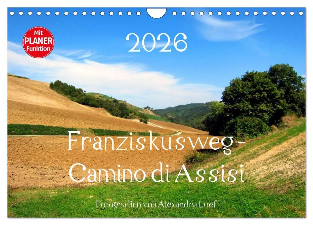 Cover: 9783457988824 | Franziskusweg - Camino di Assisi (Wandkalender 2026 DIN A4 quer),...