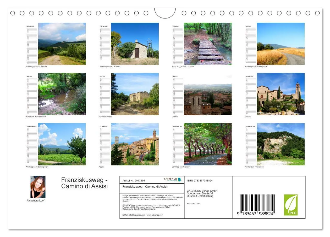 Bild: 9783457988824 | Franziskusweg - Camino di Assisi (Wandkalender 2026 DIN A4 quer),...