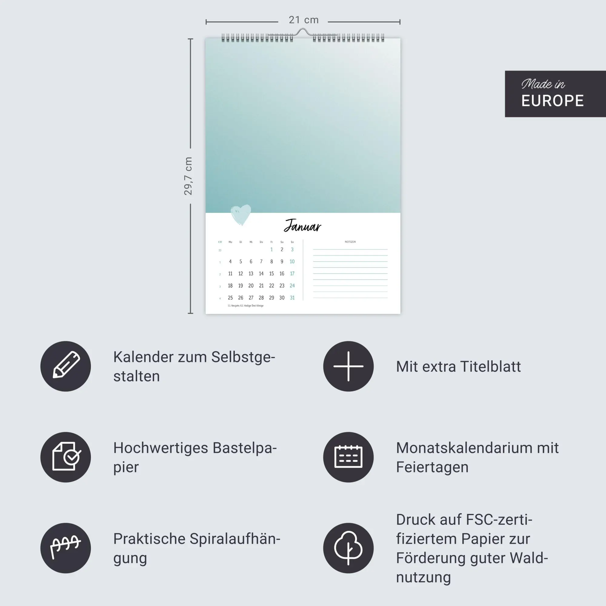 Bild: 9783756418824 | Kreativkalender Mit Liebe gemacht A4 2027 | Kalender | 14 S. | Deutsch
