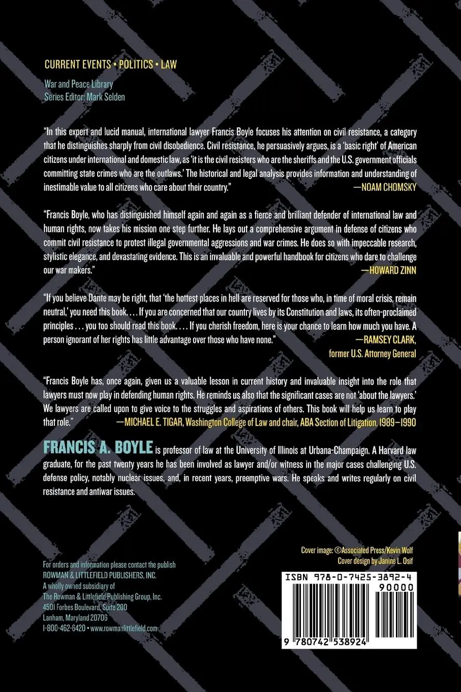 Rückseite: 9780742538924 | Protesting Power | War, Resistance, and Law | Francis A. Boyle | Buch