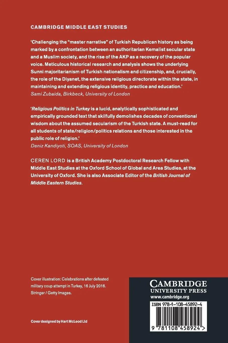 Rückseite: 9781108458924 | Religious Politics in Turkey | Ceren Lord | Taschenbuch | Englisch