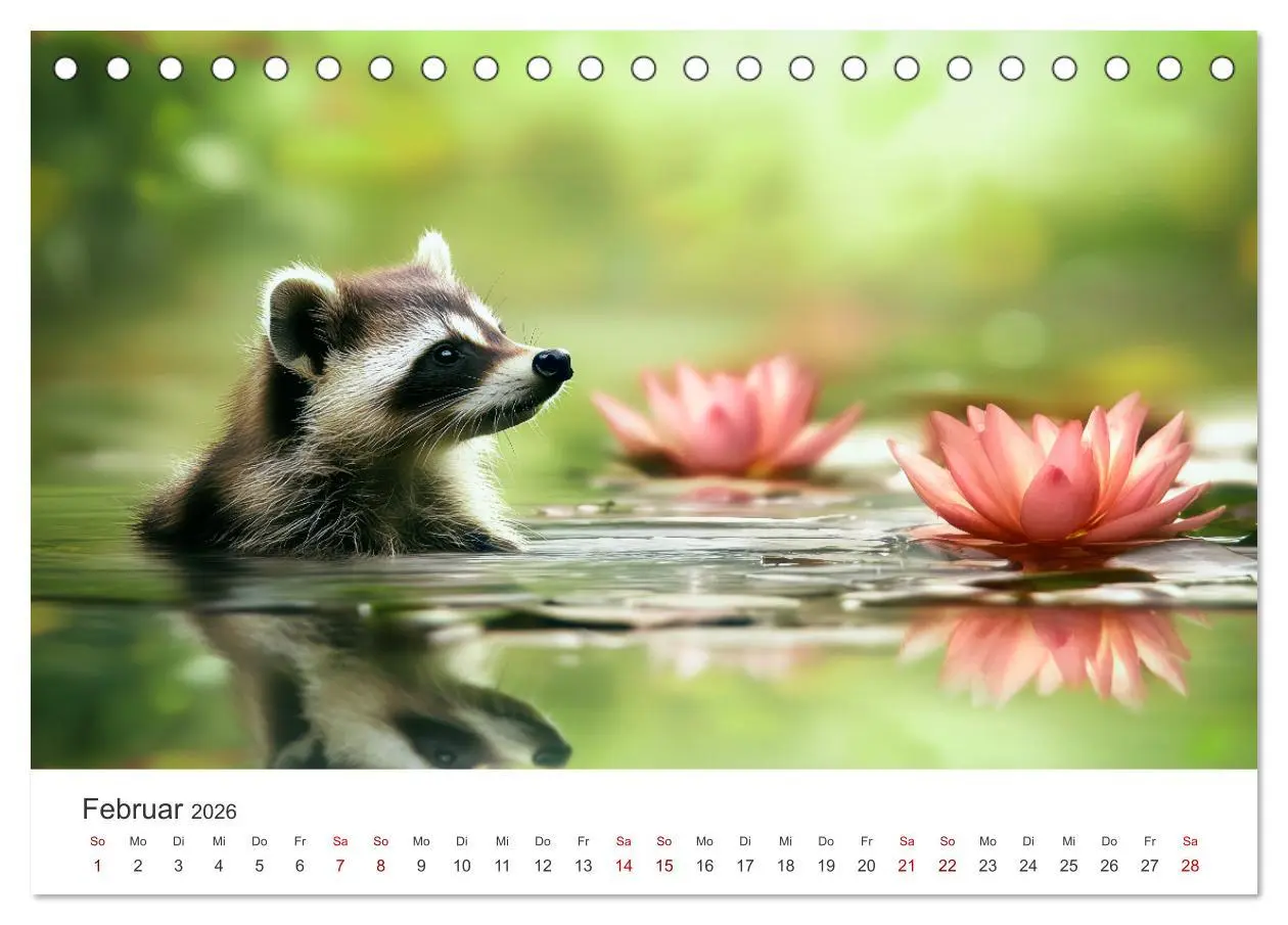 Bild: 9783457288924 | Frech, flauschig, fantastisch - Der Waschbären-Kalender...