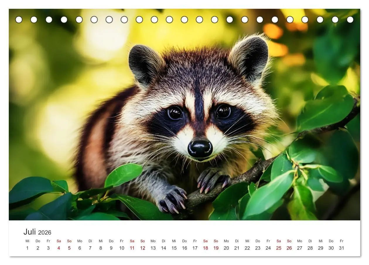 Bild: 9783457288924 | Frech, flauschig, fantastisch - Der Waschbären-Kalender...