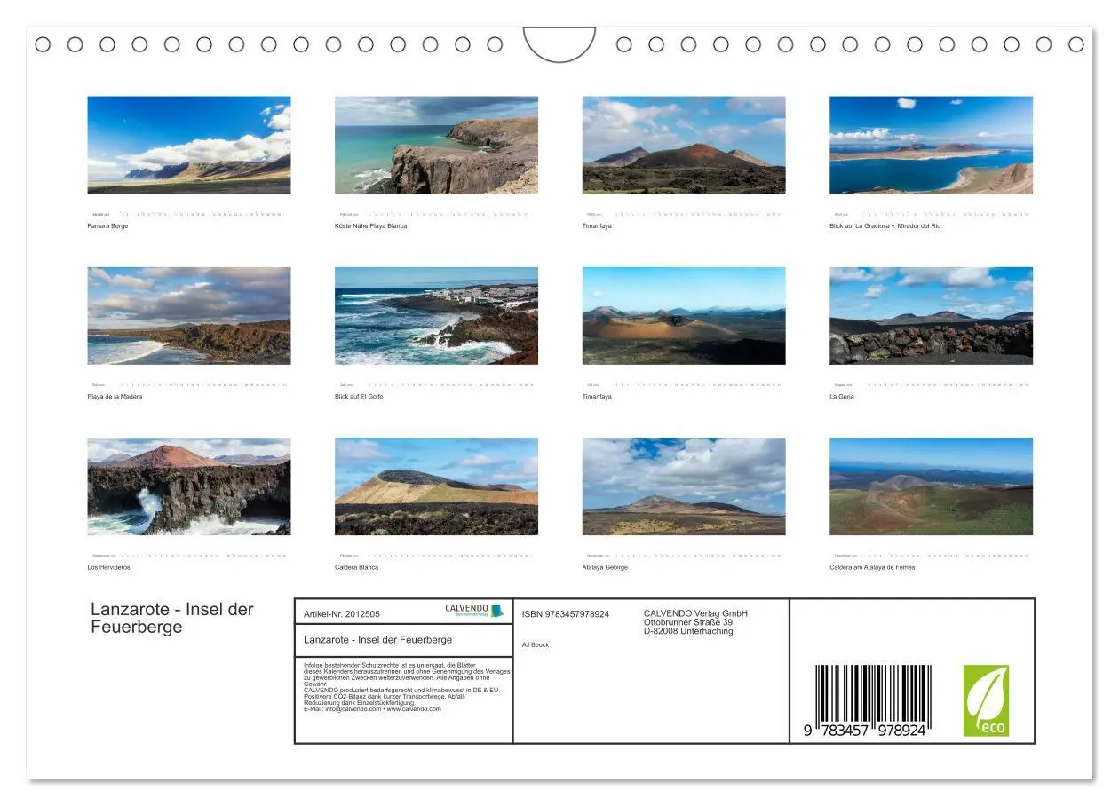Bild: 9783457978924 | Lanzarote - Insel der Feuerberge (Wandkalender 2026 DIN A4 quer),...