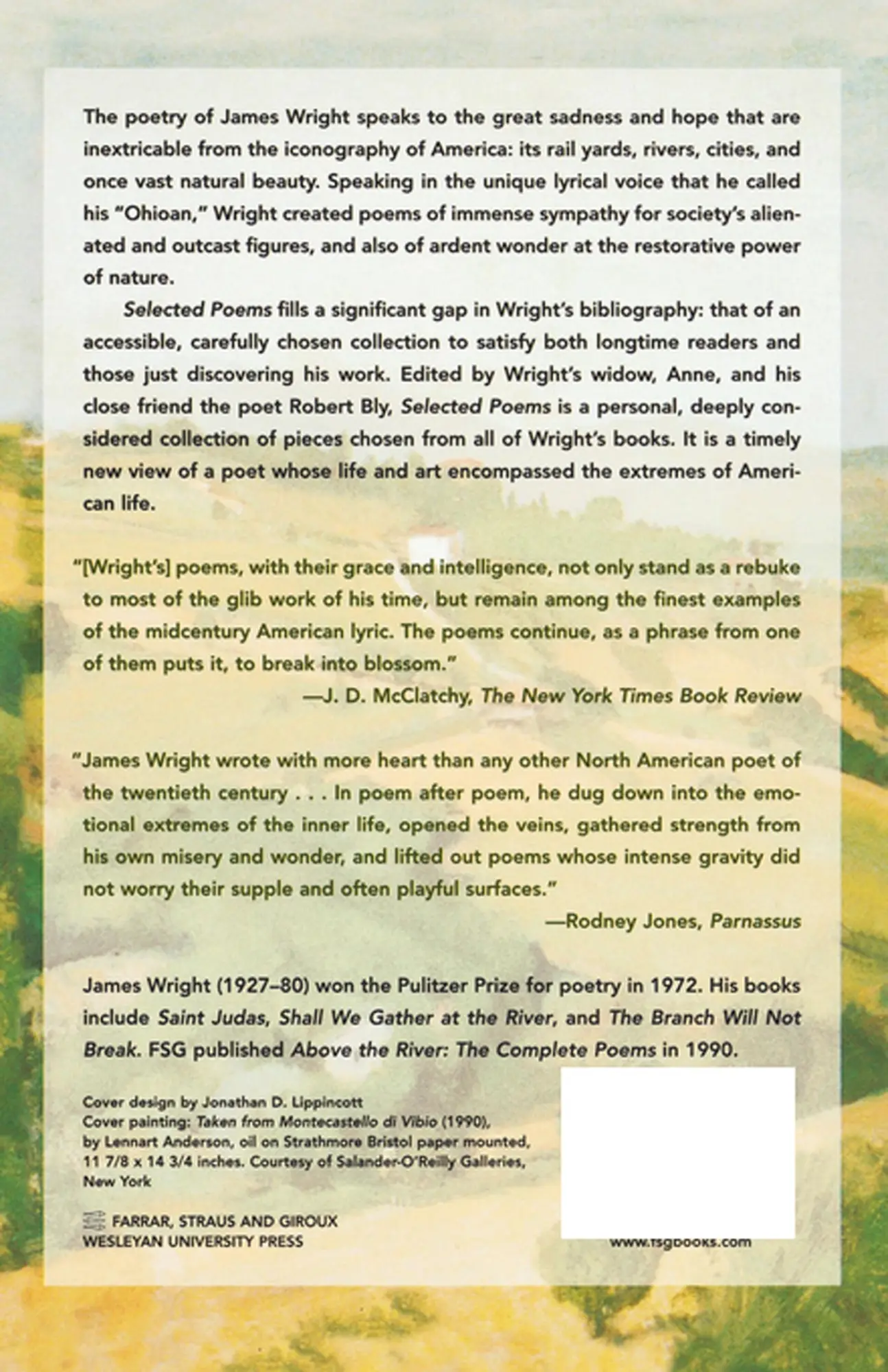 Rückseite: 9780374529024 | Selected Poems | James Arlington Wright | Taschenbuch | Englisch