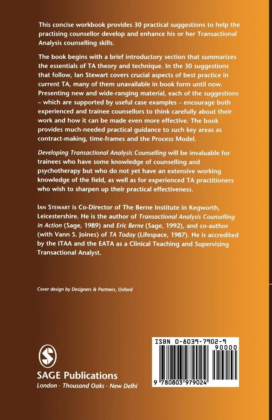 Rückseite: 9780803979024 | Developing Transactional Analysis Counselling | Ian Stewart | Buch