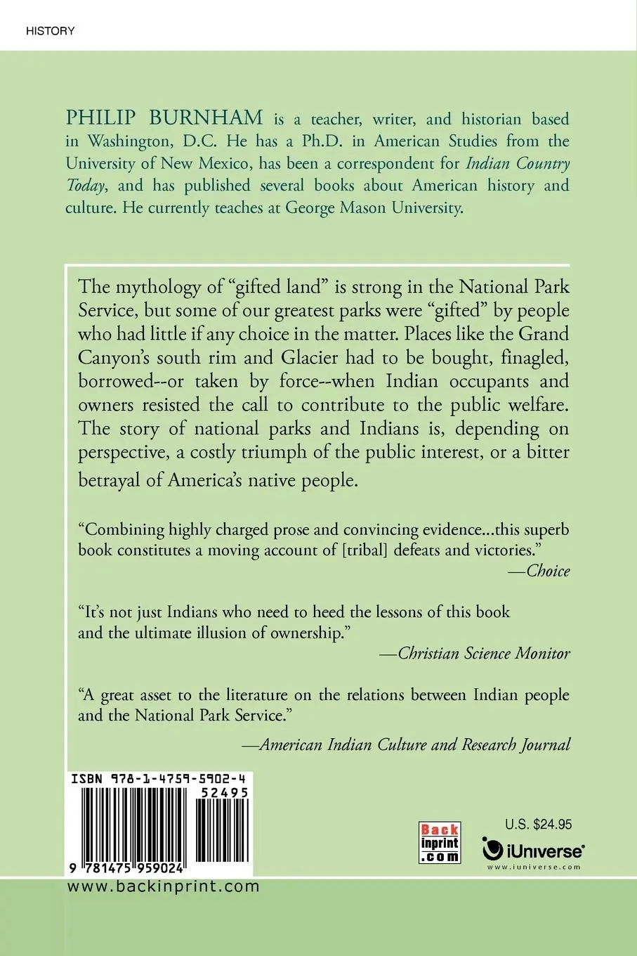 Rückseite: 9781475959024 | Indian Country, God's Country | Philip Burnham | Taschenbuch | 2012