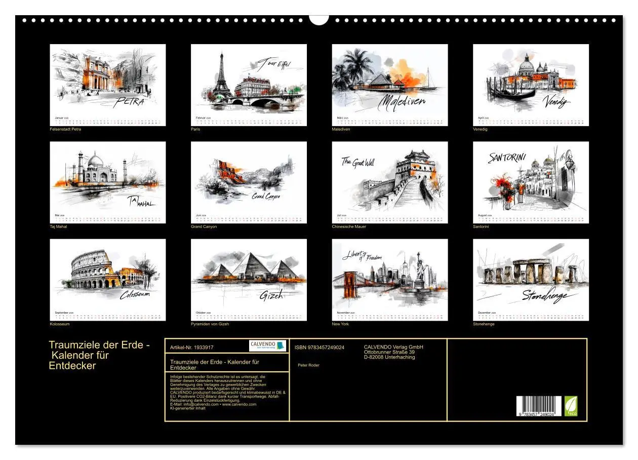 Bild: 9783457249024 | Traumziele der Erde - Kalender für Entdecker (Wandkalender 2026 DIN...