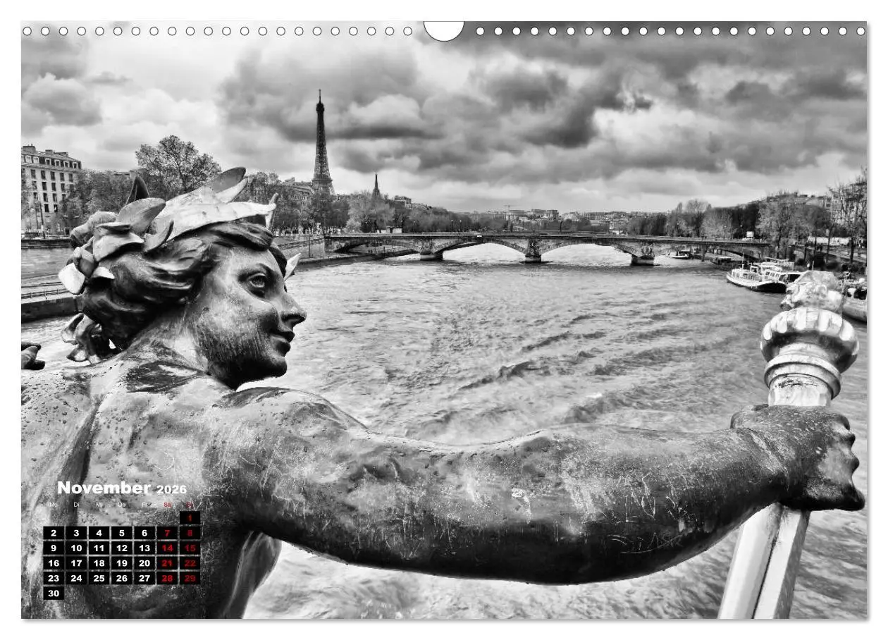 Bild: 9783457939024 | Paris-Impressionen in Schwarz-Weiß (Wandkalender 2026 DIN A3 quer),...