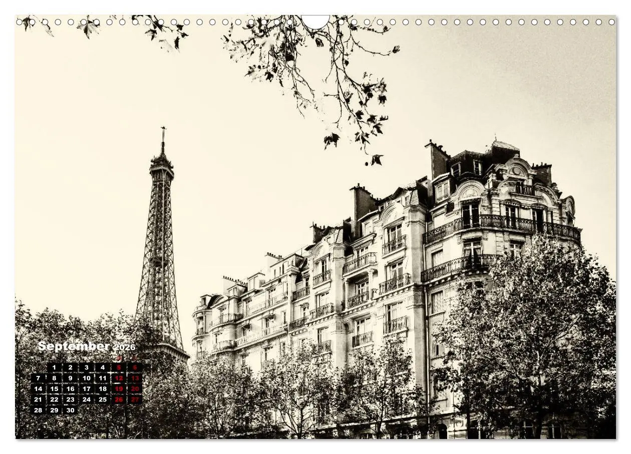 Bild: 9783457939024 | Paris-Impressionen in Schwarz-Weiß (Wandkalender 2026 DIN A3 quer),...