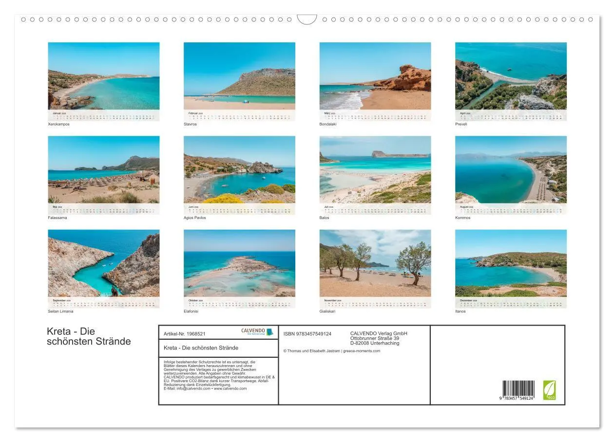 Bild: 9783457549124 | Kreta - Die schönsten Strände (Wandkalender 2026 DIN A2 quer),...