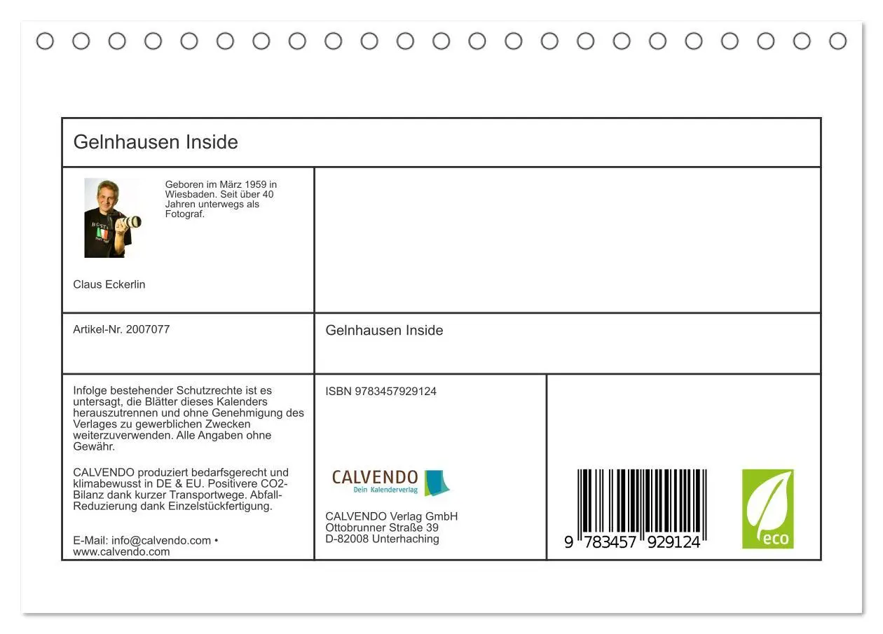 Bild: 9783457929124 | Gelnhausen Inside (Tischkalender 2026 DIN A5 quer), CALVENDO...