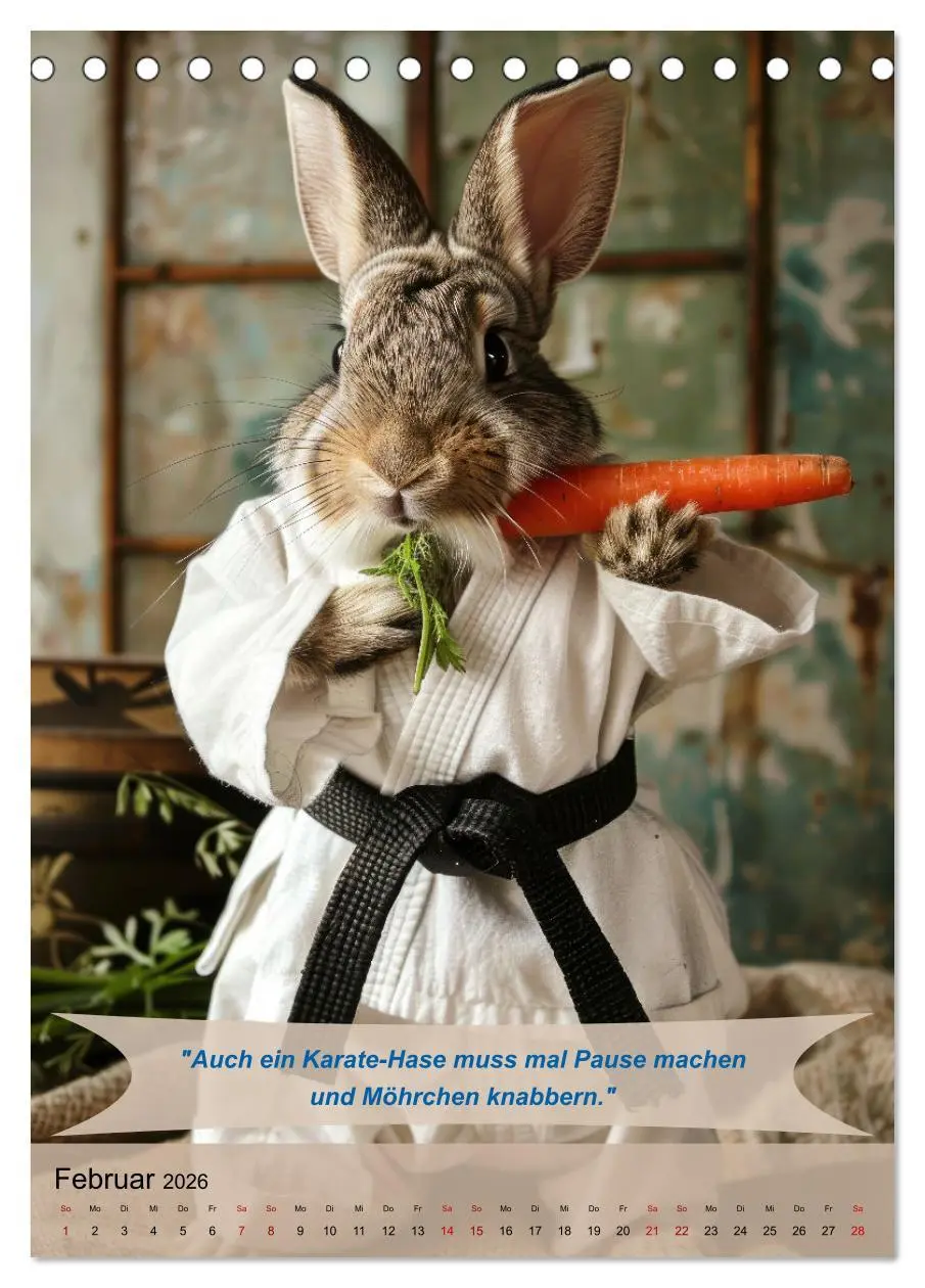 Bild: 9783516259124 | Tierisch lustige Karatekämpfer (Tischkalender 2026 DIN A5 hoch),...