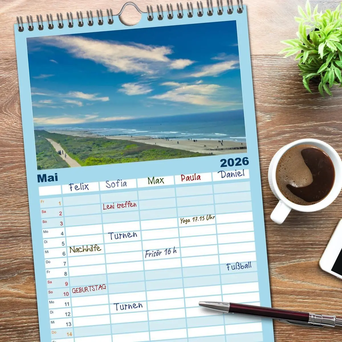 Bild: 9783516499124 | Familienplaner 2026 - Zeeland - Wasser, Sand und Meer mit 5 Spalten...