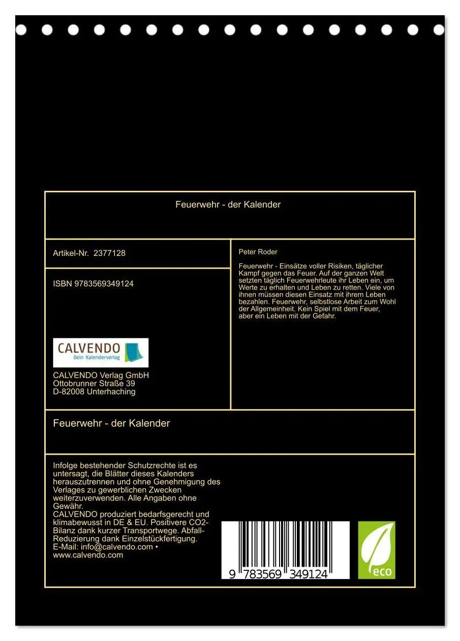 Bild: 9783569349124 | Feuerwehr - der Kalender (Tischkalender 2027 DIN A5 hoch), CALVENDO...