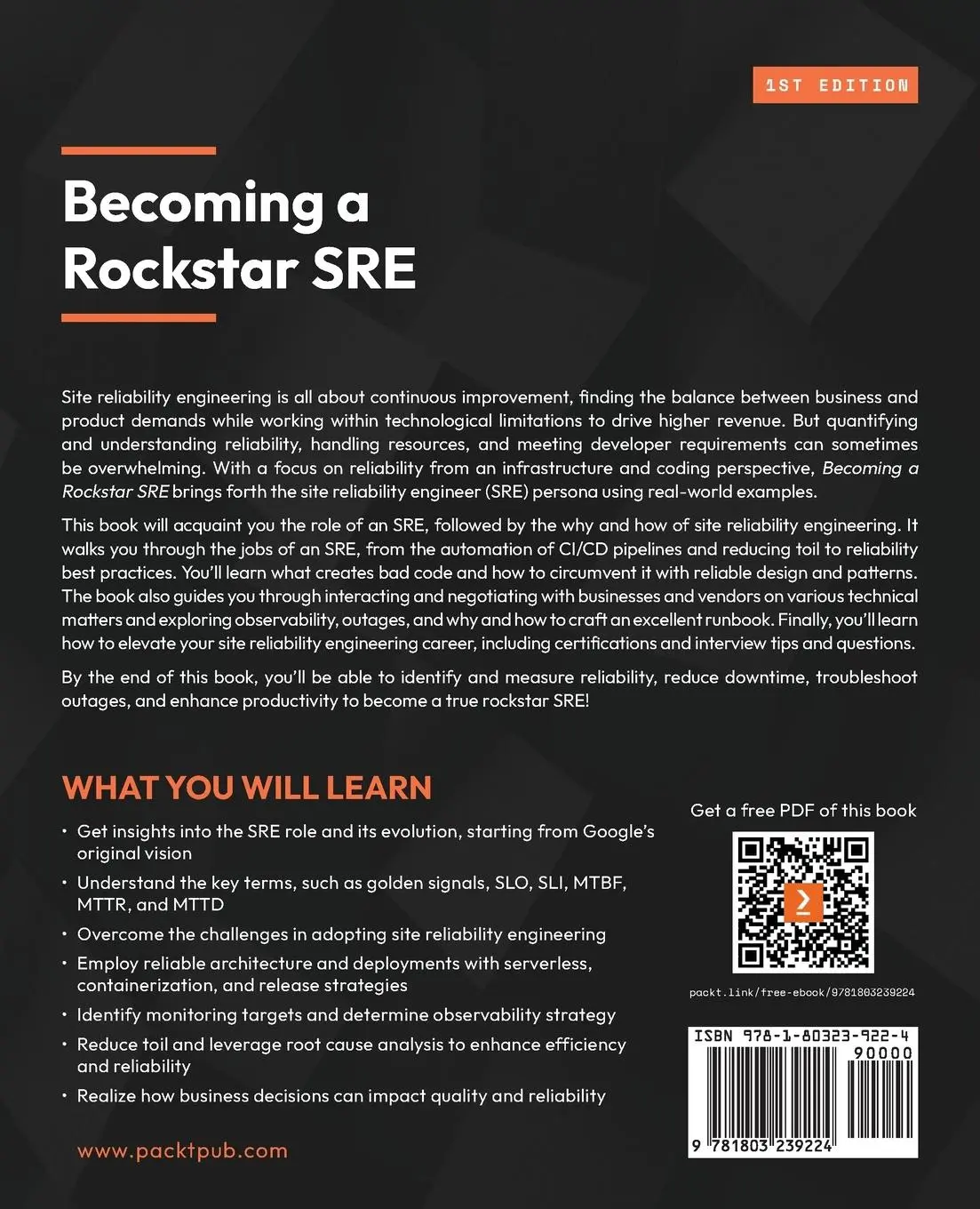 Rückseite: 9781803239224 | Becoming a Rockstar SRE | Jeremy Proffitt (u. a.) | Taschenbuch | 2023