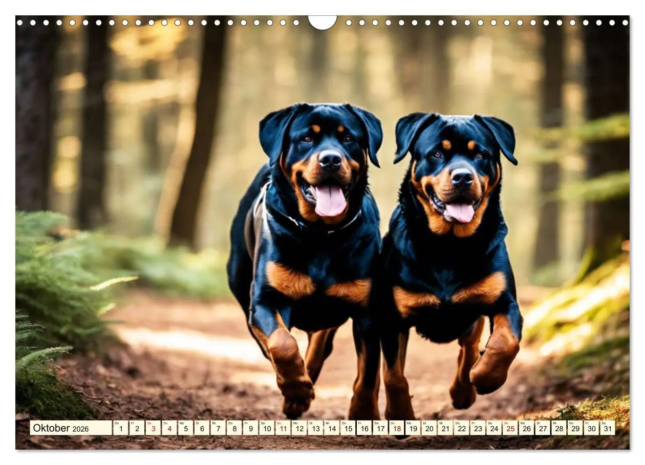Bild: 9783457399224 | Rottweiler - die Beschützer (Wandkalender 2026 DIN A3 quer),...
