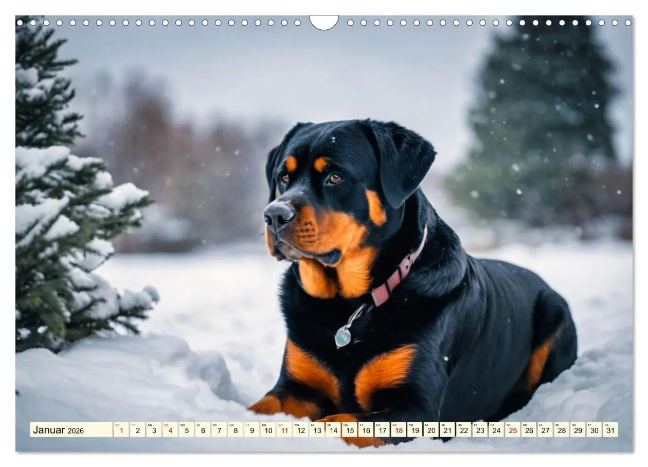 Bild: 9783457399224 | Rottweiler - die Beschützer (Wandkalender 2026 DIN A3 quer),...