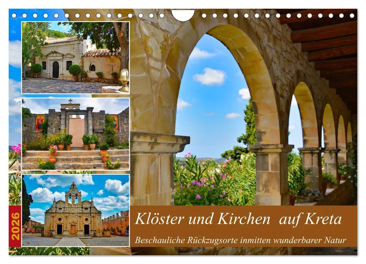 Cover: 9783457539224 | Klöster und Kirchen auf Kreta (Wandkalender 2026 DIN A4 quer),...