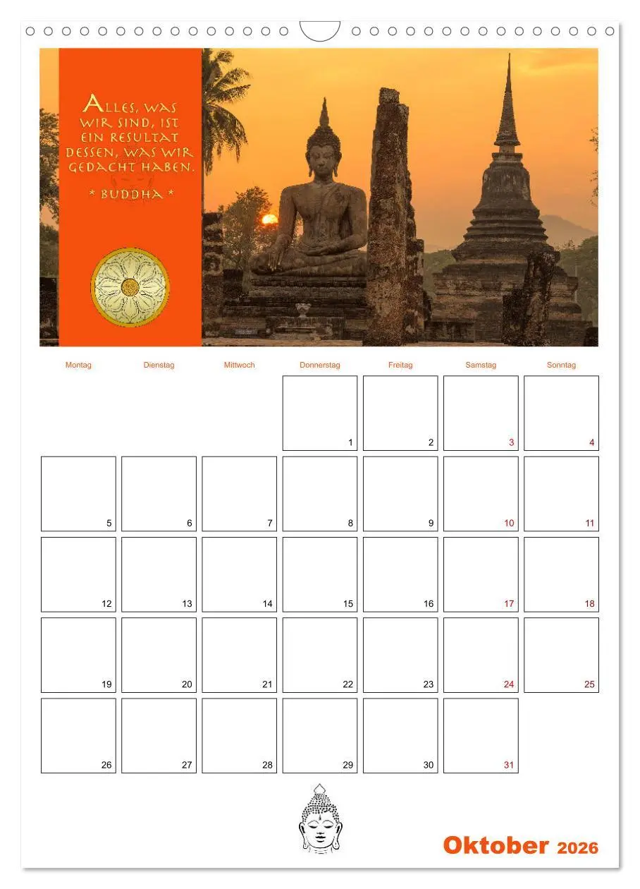 Bild: 9783516319224 | Buddhas Zitate und Weisheiten (Wandkalender 2026 DIN A3 hoch),...
