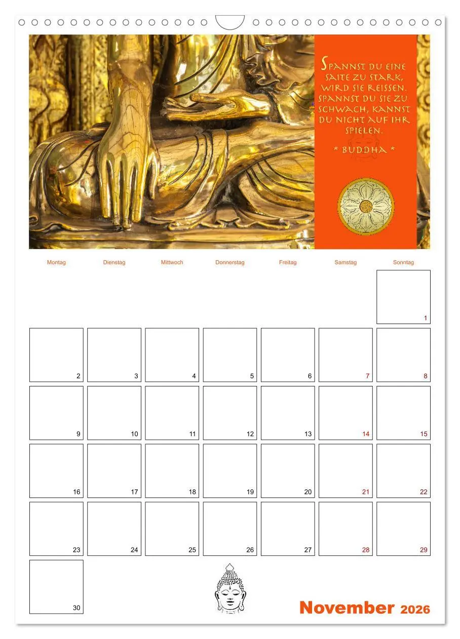 Bild: 9783516319224 | Buddhas Zitate und Weisheiten (Wandkalender 2026 DIN A3 hoch),...