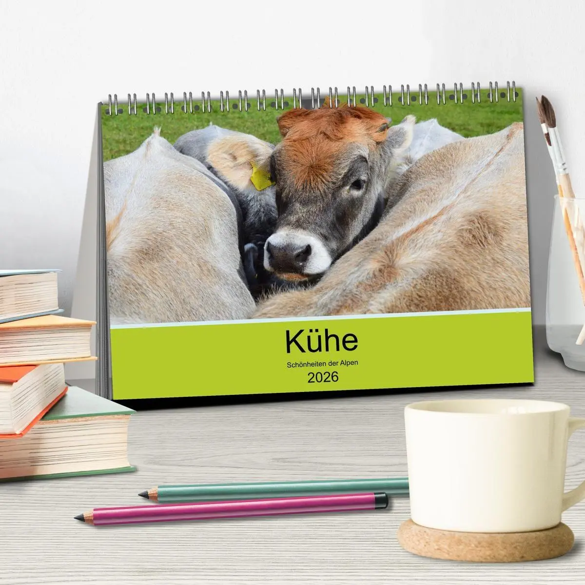 Bild: 9783516629224 | Kühe - Schönheiten der Alpen (Tischkalender 2026 DIN A5 quer),...