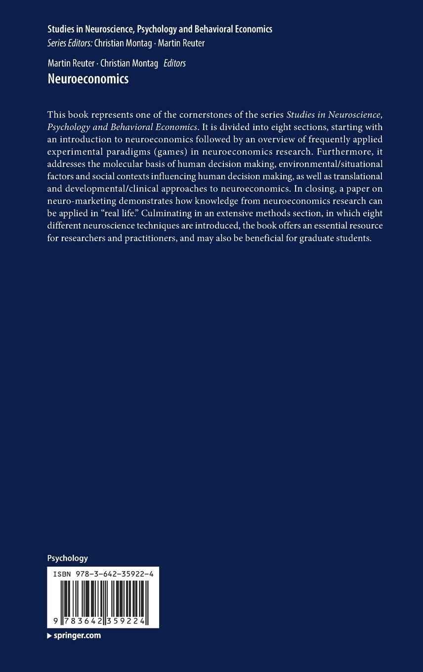 Rückseite: 9783642359224 | Neuroeconomics | Christian Montag (u. a.) | Buch | xi | Englisch