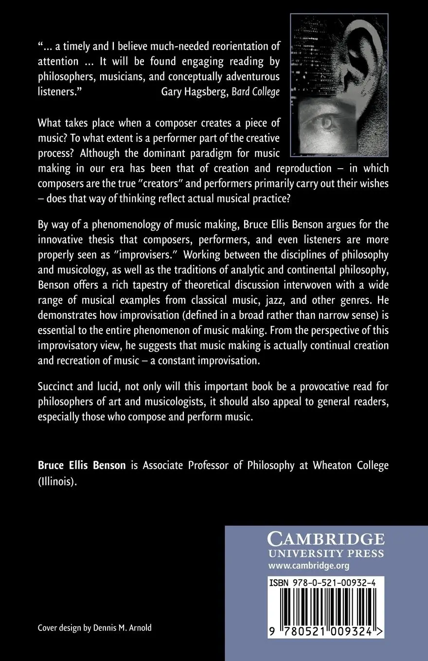 Rückseite: 9780521009324 | The Improvisation of Musical Dialogue | A Phenomenology of Music