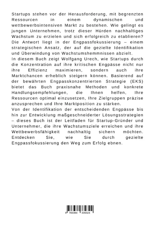 Bild: 9783384339324 | Startup-Wachstum durch Engpassfokussierung | Wolfgang Urech | Buch