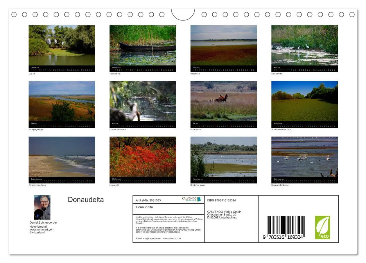 Bild: 9783516169324 | Donaudelta (Wandkalender 2026 DIN A4 quer), CALVENDO Monatskalender