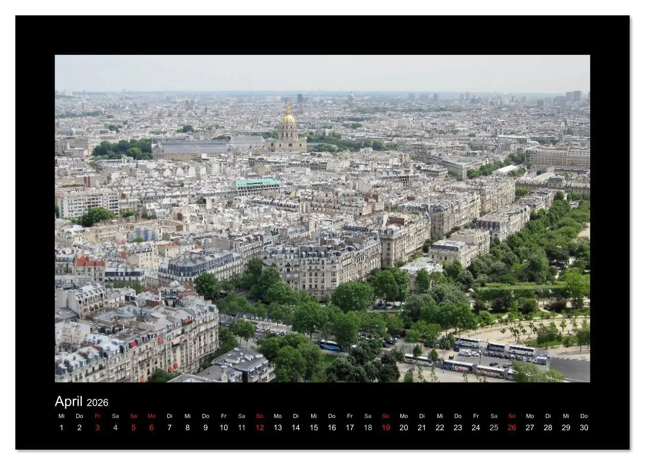 Bild: 9783516239324 | Paris von oben (hochwertiger Premium Wandkalender 2026 DIN A2...
