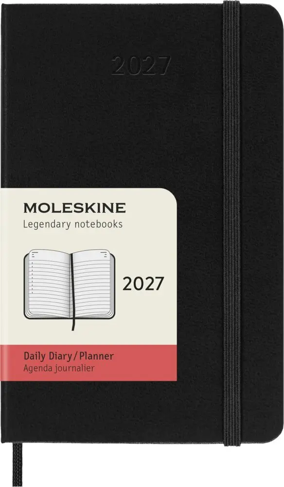 Cover: 8056999279424 | Moleskine 12 Monate Tageskalender 2027, Pocket/A6, 1 Tag = 1 Seite,...