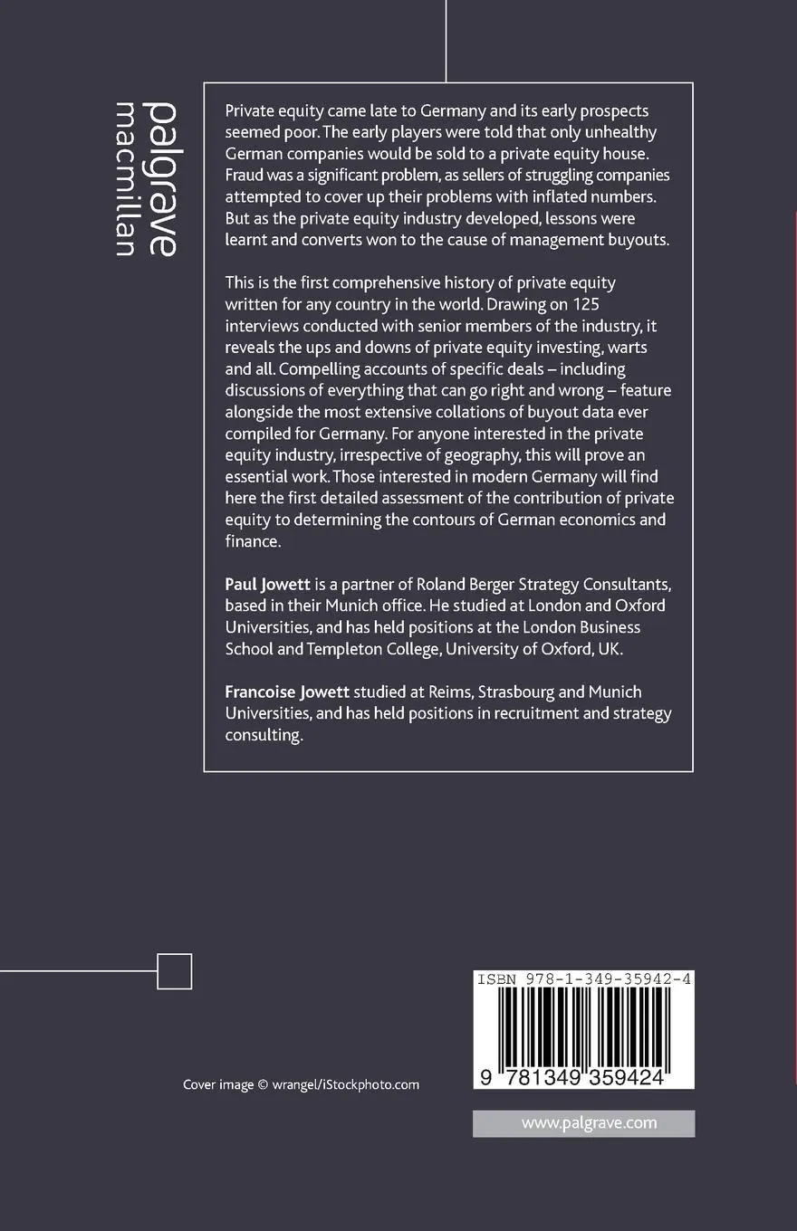 Rückseite: 9781349359424 | Private Equity | The German Experience | P. Jowett | Taschenbuch
