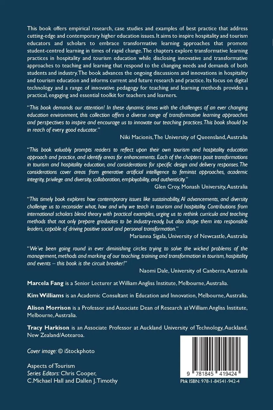 Rückseite: 9781845419424 | Rethinking Hospitality and Tourism Education | Marcela Fang (u. a.)