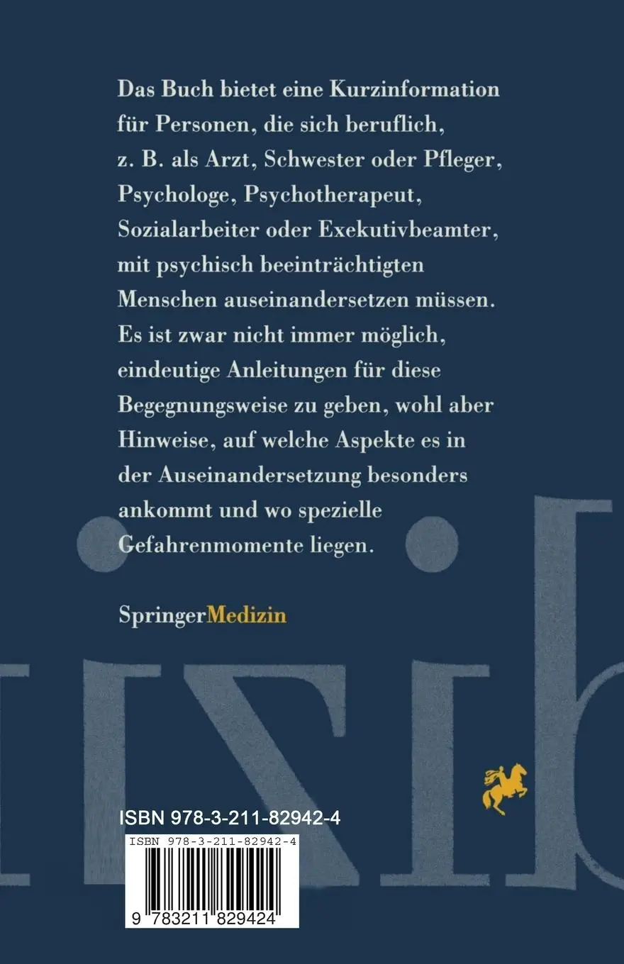 Rückseite: 9783211829424 | Der Erstkontakt mit psychisch kranken Menschen | Zapotoczky (u. a.)