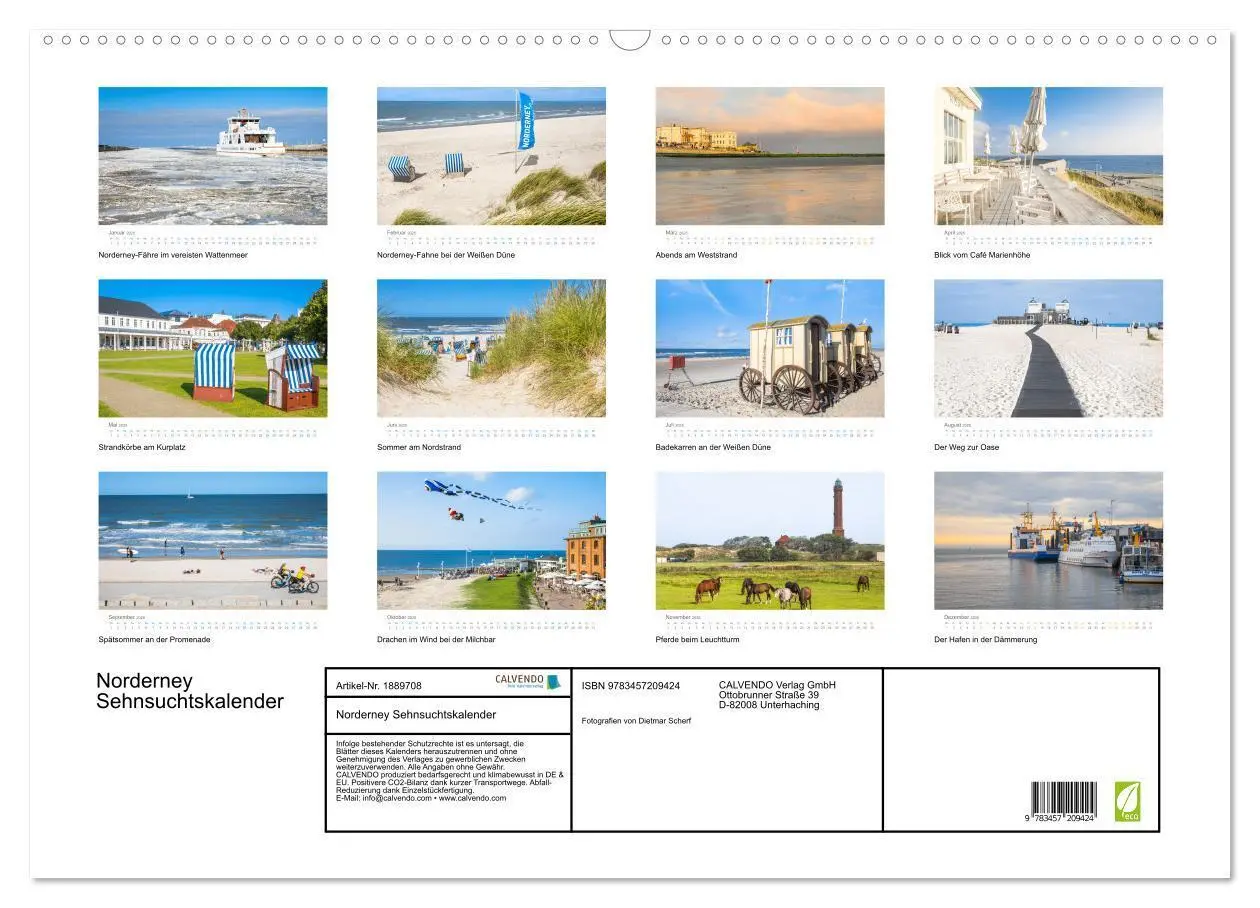 Bild: 9783457209424 | Norderney Sehnsuchtskalender (Wandkalender 2025 DIN A2 quer),...