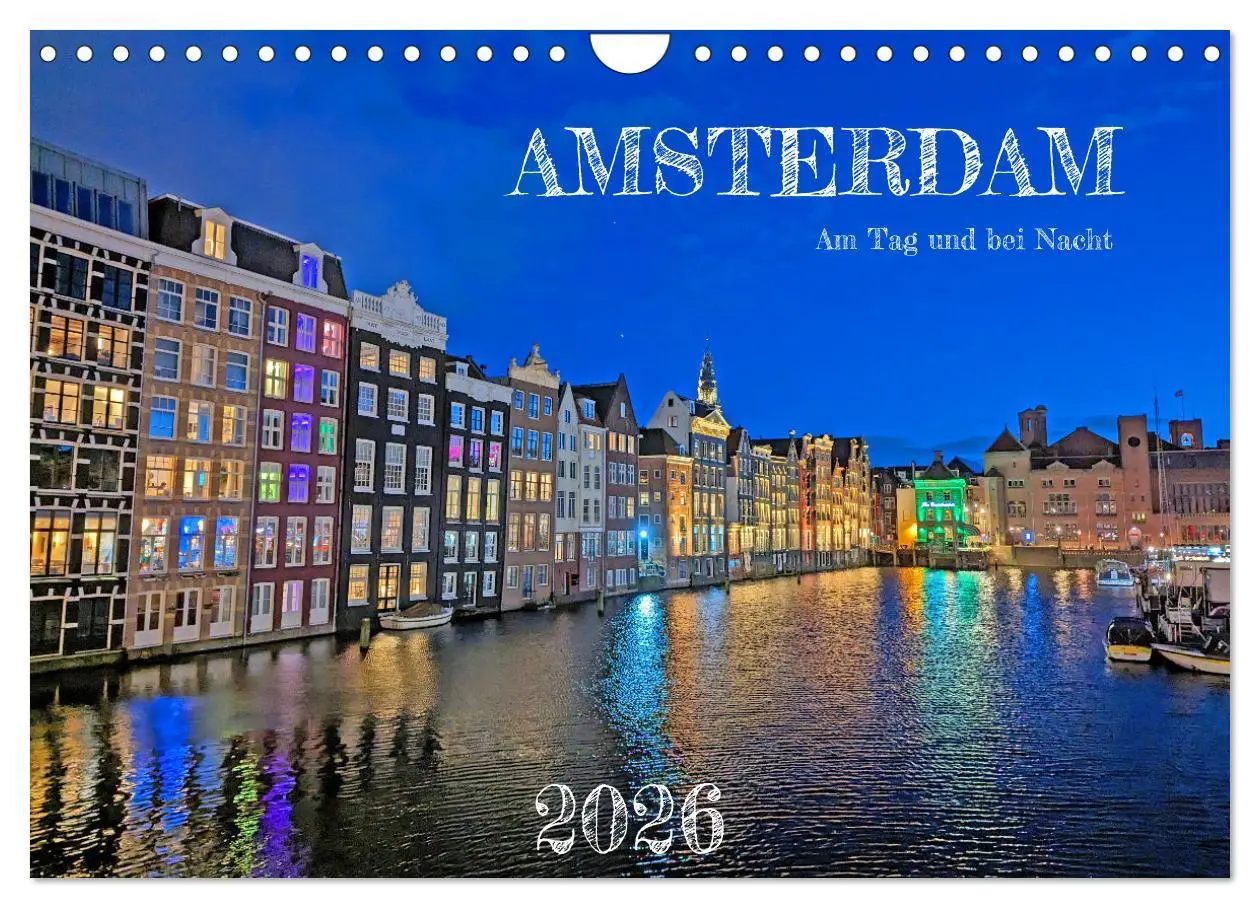 Cover: 9783457379424 | Amsterdam am Tag und bei Nacht (Wandkalender 2026 DIN A4 quer),...
