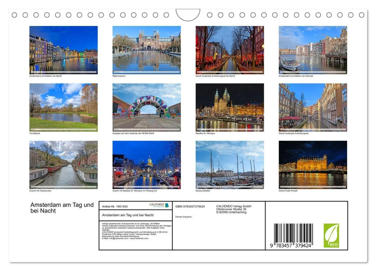 Bild: 9783457379424 | Amsterdam am Tag und bei Nacht (Wandkalender 2026 DIN A4 quer),...