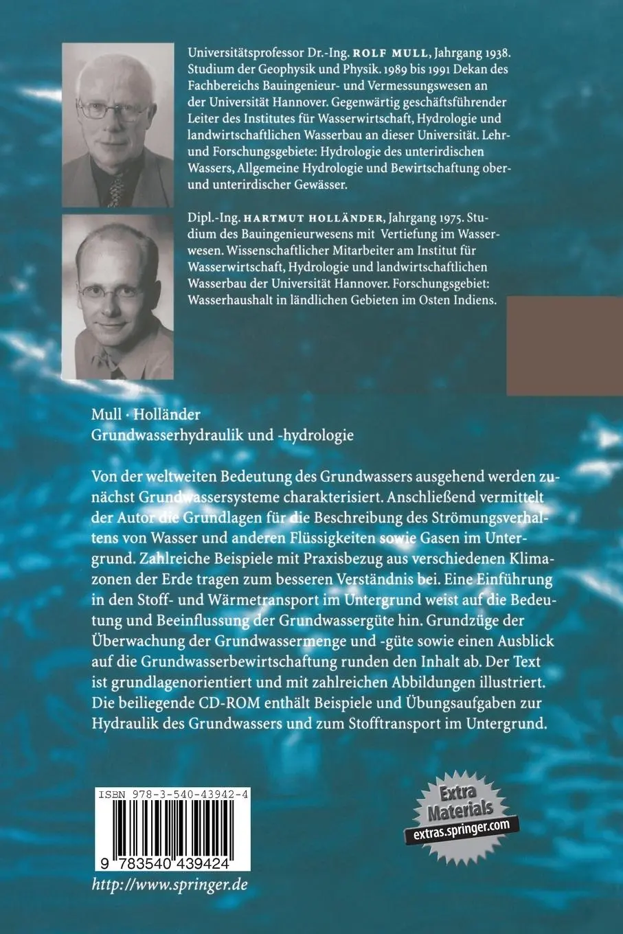 Rückseite: 9783540439424 | Grundwasserhydraulik und -hydrologie | Eine Einführung | Taschenbuch