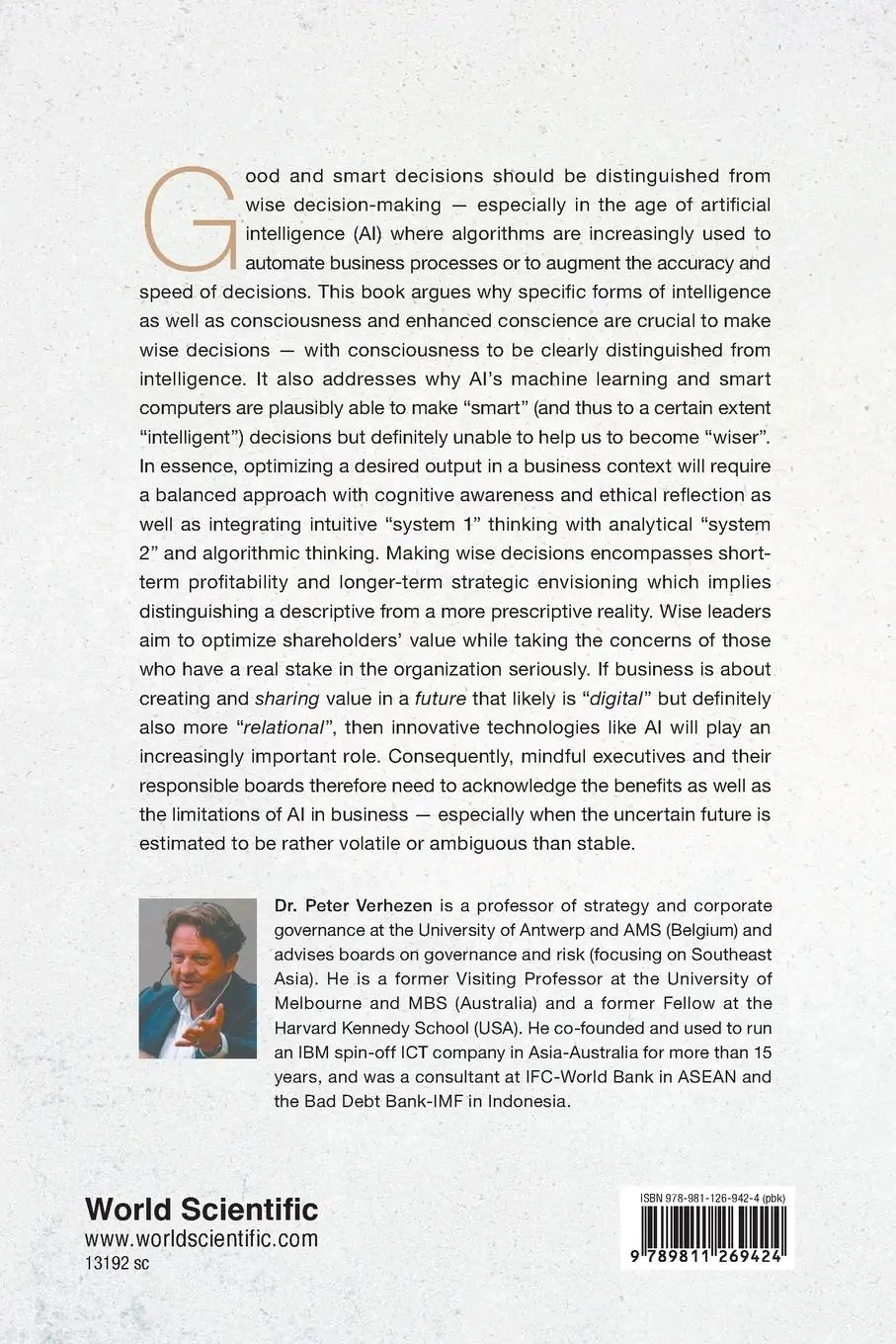 Rückseite: 9789811269424 | MAKING WISE DECISIONS IN A SMART WORLD (STUDENT ED) | Peter Verhezen