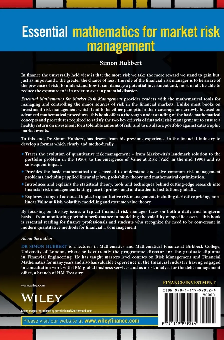 Rückseite: 9781119979524 | Essential Mathematics for Market Risk Management | Simon Hubbert