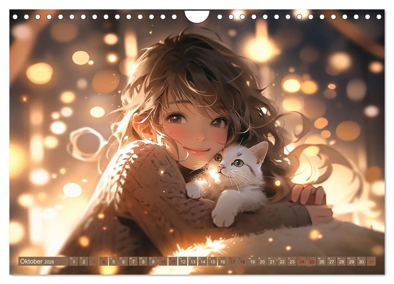 Bild: 9783457369524 | Manga Tierliebe (Wandkalender 2026 DIN A4 quer), CALVENDO...