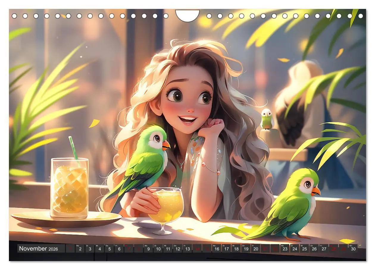 Bild: 9783457369524 | Manga Tierliebe (Wandkalender 2026 DIN A4 quer), CALVENDO...