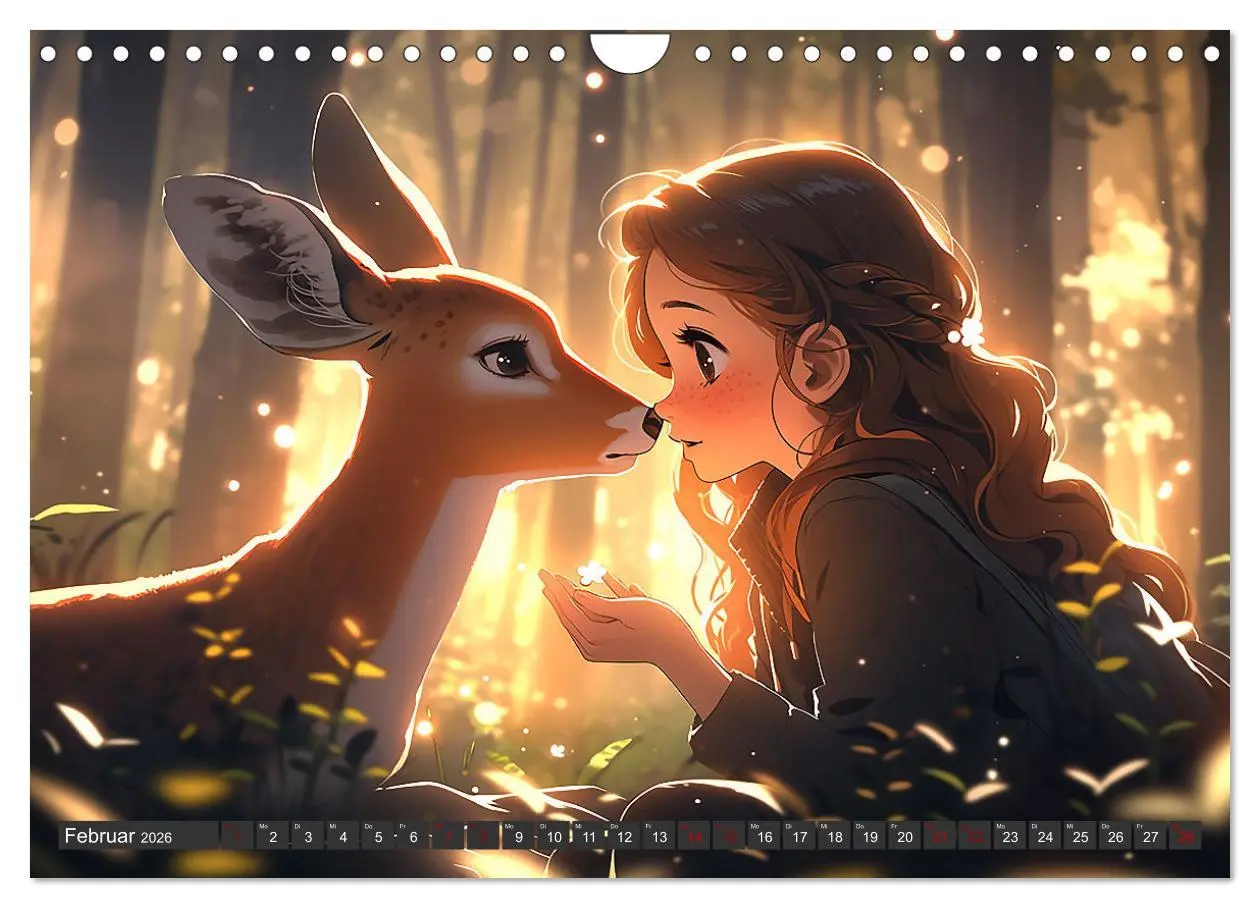 Bild: 9783457369524 | Manga Tierliebe (Wandkalender 2026 DIN A4 quer), CALVENDO...