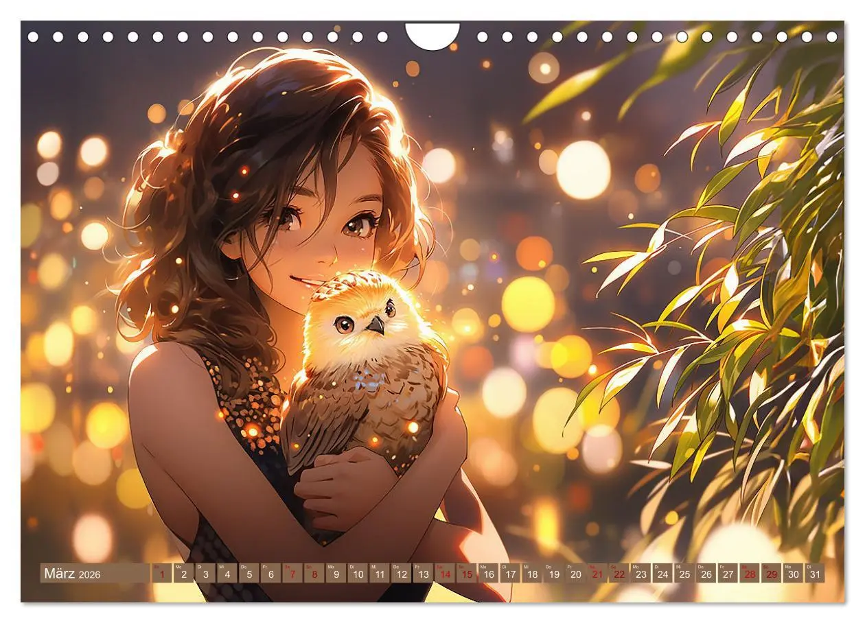 Bild: 9783457369524 | Manga Tierliebe (Wandkalender 2026 DIN A4 quer), CALVENDO...