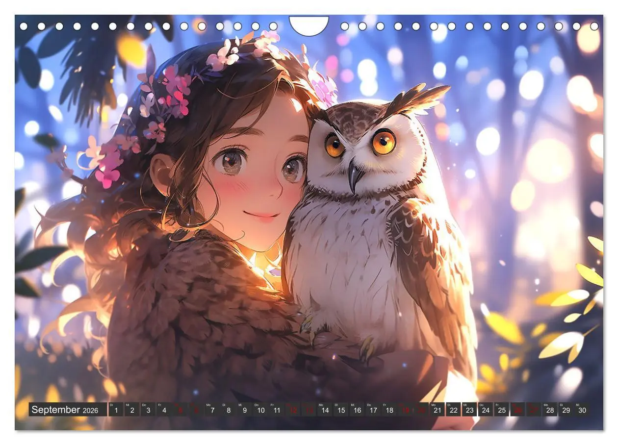 Bild: 9783457369524 | Manga Tierliebe (Wandkalender 2026 DIN A4 quer), CALVENDO...