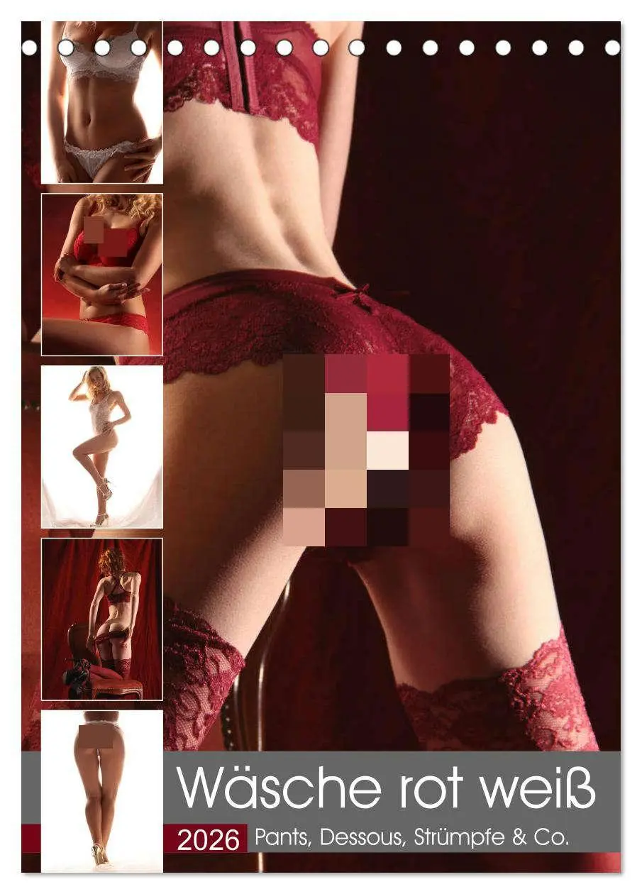 Cover: 9783516389524 | Wäsche rot weiß (Tischkalender 2026 DIN A5 hoch), CALVENDO...