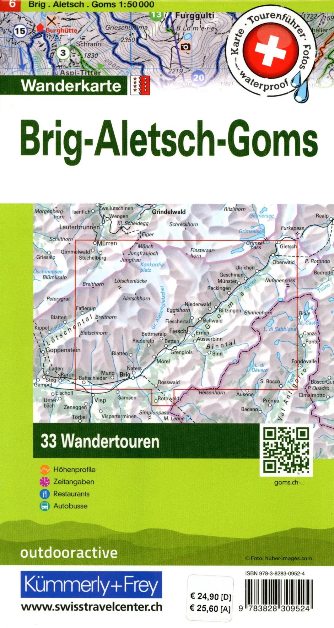 Bild: 9783828309524 | Kümmerly+Frey Wandertourenkarte 6 Brig, Aletsch, Goms 1:50.000 | AG